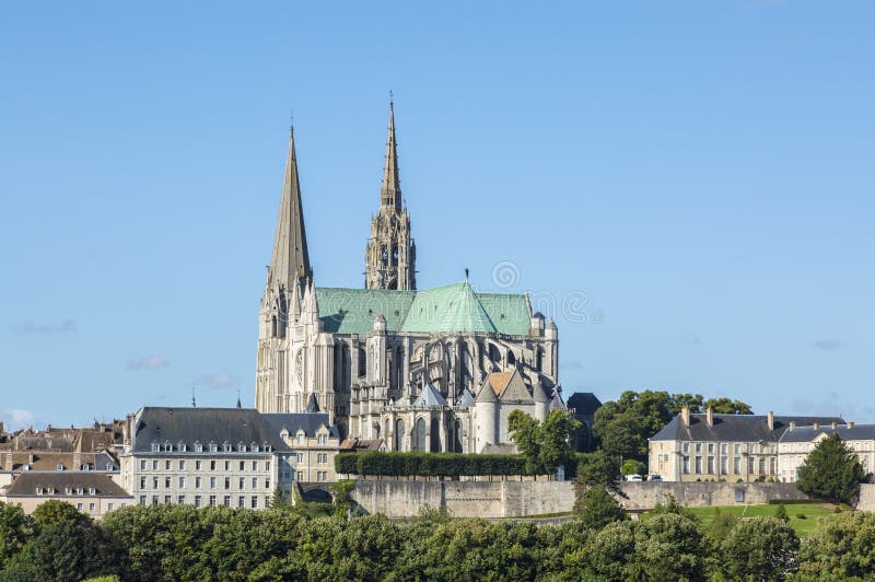 Cathedral of Our Lady of Chartres royalty free stock photo Cathedral of Our Lady of Chartres royalty free stock photo