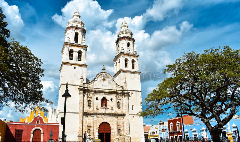The cathedral of the port city of Campeche royalty free stock images The cathedral of the port city of Campeche royalty free stock images