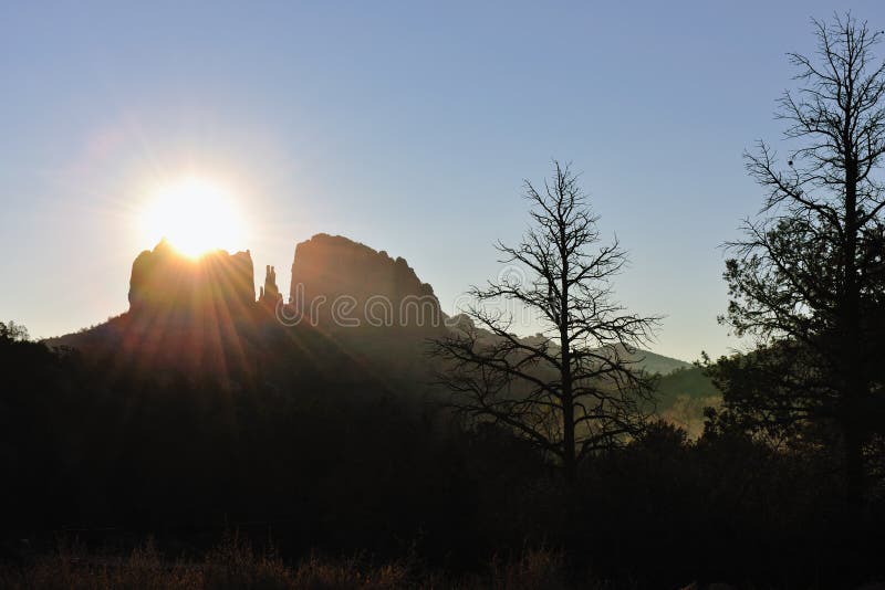 Sunset over Cathedral Rock near Sedona, Arizona, desert, U.S.A. Sunset over Cathedral Rock near Sedona, Arizona, desert, U.S.A.