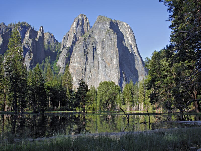 Cathedral Rock in Yosemite royalty free stock photography