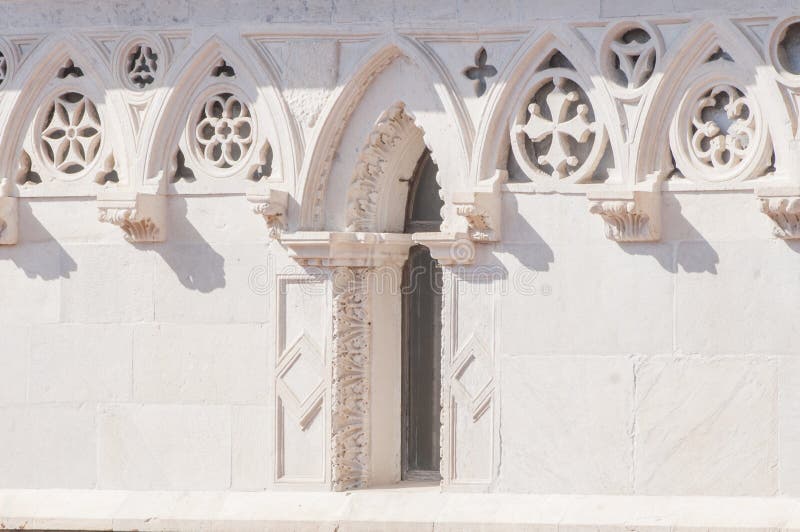 Cathedral of St. Andrea, Carrara detail. Tuscany. Italy stock photography Cathedral of St. Andrea, Carrara detail. Tuscany. Italy stock photography