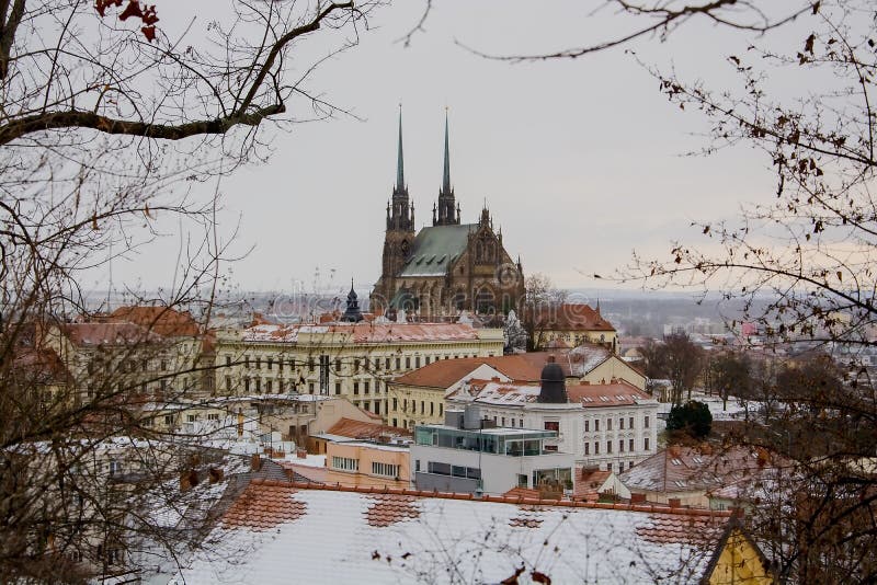 Cathedral st.Peter and Paul in winter. royalty free stock images Cathedral st.Peter and Paul in winter. royalty free stock images