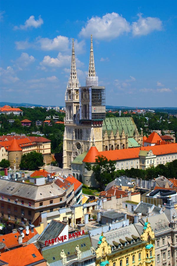 Cathedral, Zagreb, Croatia royalty free stock photo
