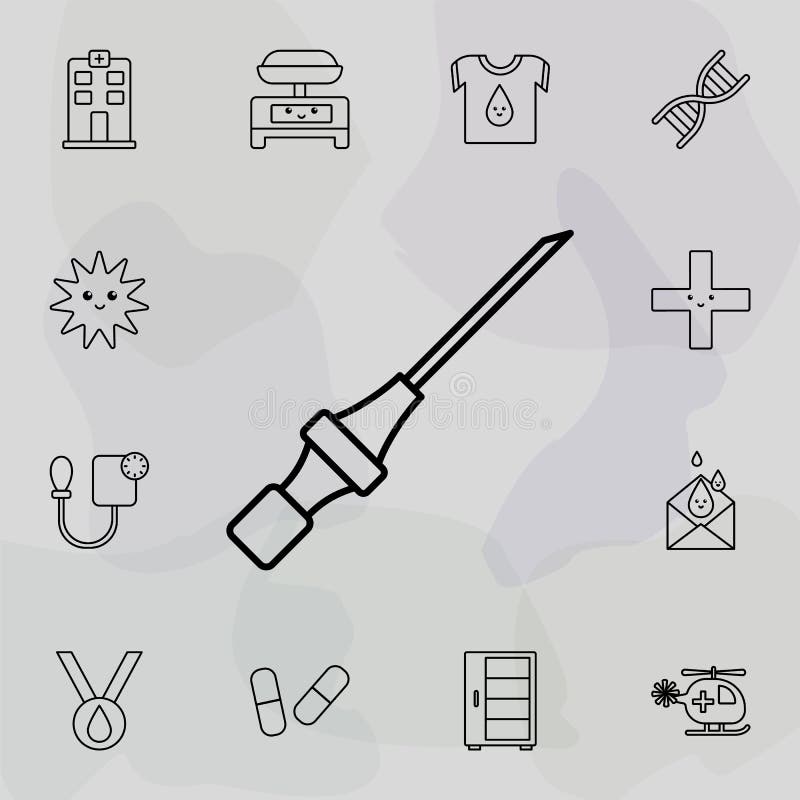 Catheter icon. Universal set of Blood donation for website design and development, app development on colored background. Sterile foley catheter illustrations