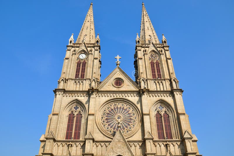 A Catholic church in gothic architecture style