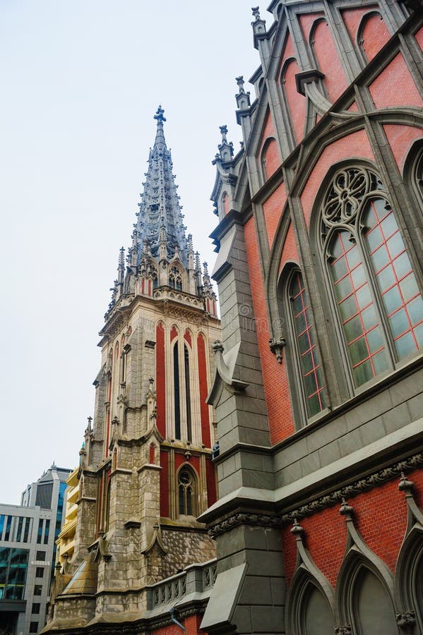 Catholic church in the Gothic style architecture. Famous, hope.