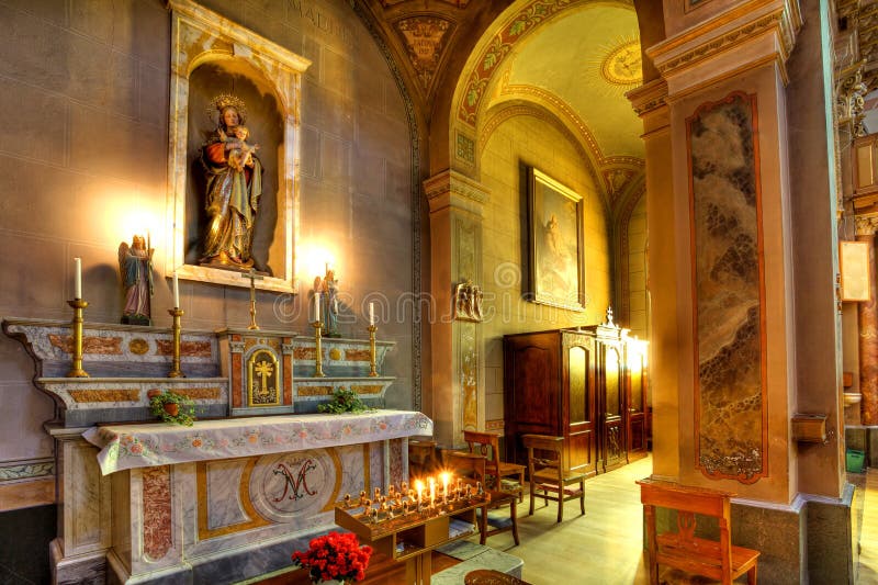 Catholic church interior view. royalty free stock photos