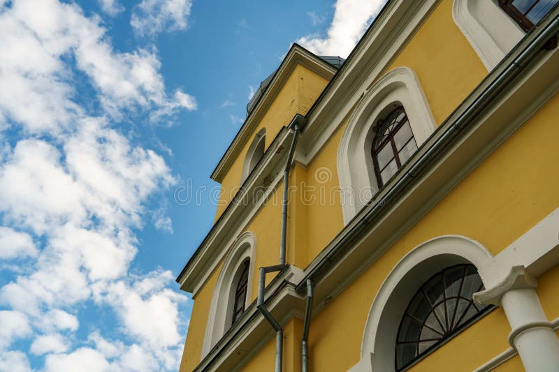 The Catholic church. The old red brick church. A historical building with a religious purpose royalty free stock photos