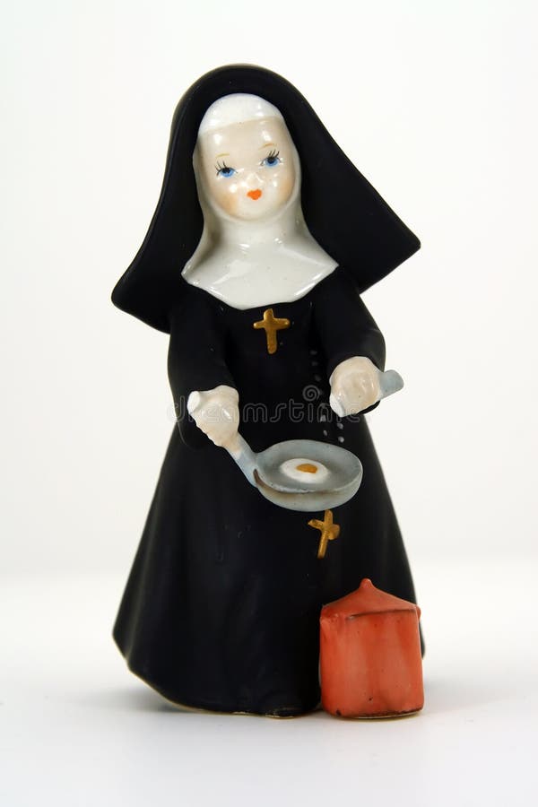 Catholic nun figurine stock photo. Image of woman, breakfast 1967772