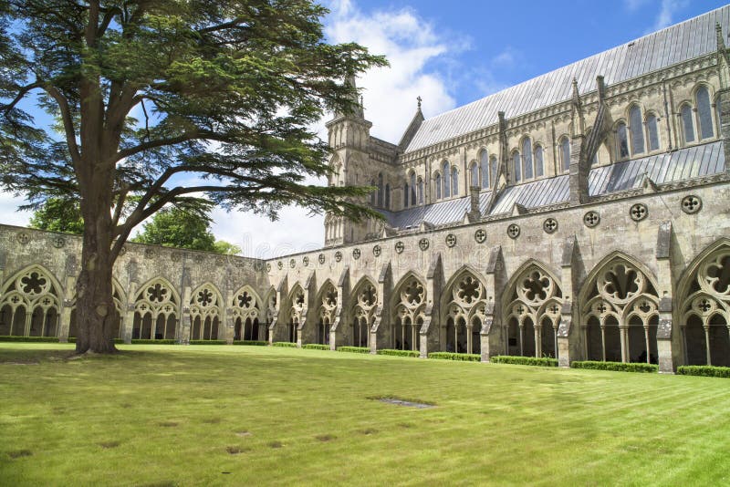 Salisbury Cathedral, formally known as the Cathedral Church of the Blessed Virgin Mary, England. Salisbury Cathedral, formally known as the Cathedral Church of the Blessed Virgin Mary, England.