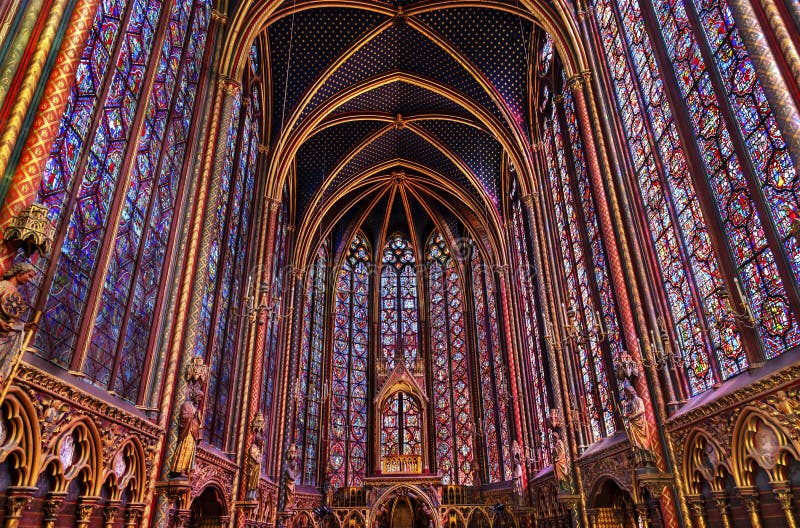 Cathédrale Sainte Chapelle Paris France en verre souillé
