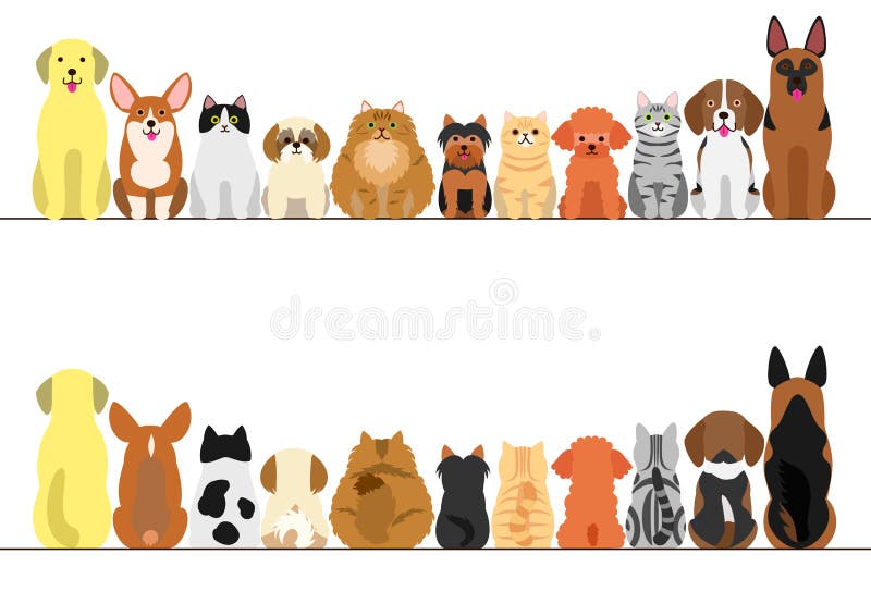 Cats and dogs border set