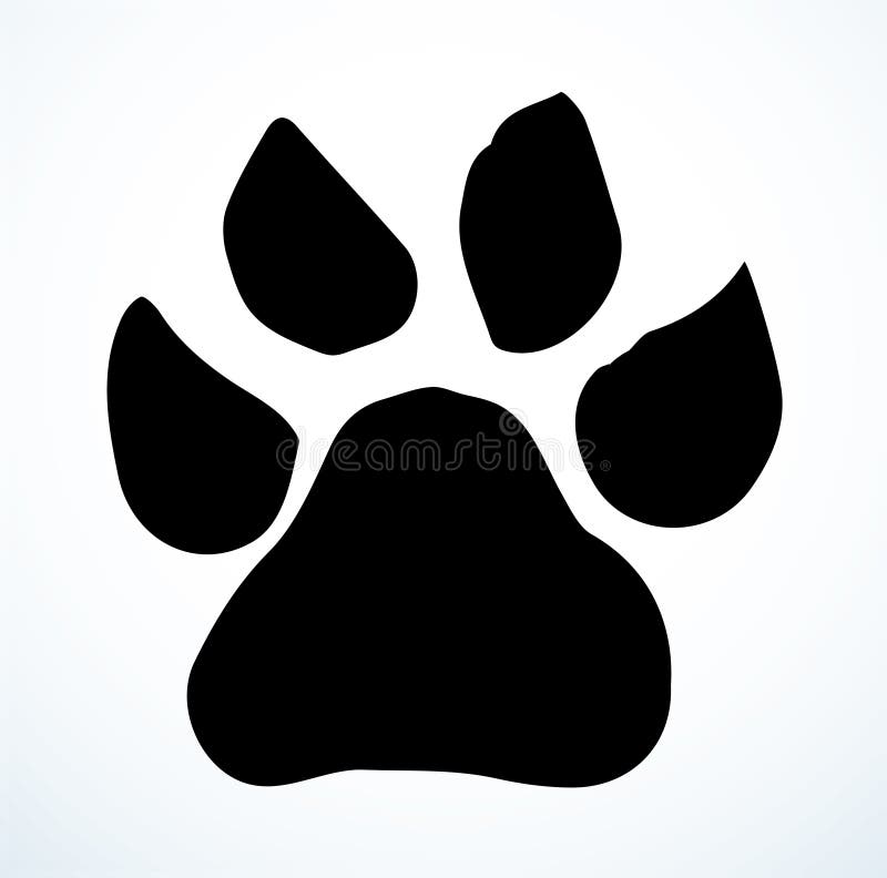 Cats Foot Print. Vector Drawing Stock Vector Illustration of cartoon