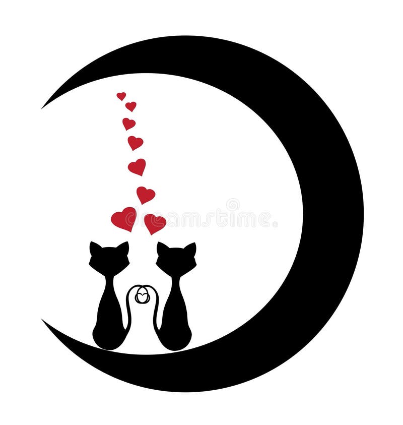 Cats stock vector. Illustration of valentine, hunt, shape - 51285431