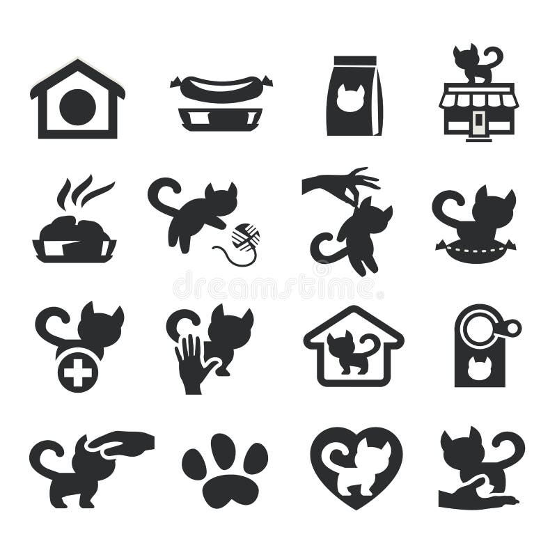 Cat icons set in thin line style - Stock Illustration [62367833] - PIXTA