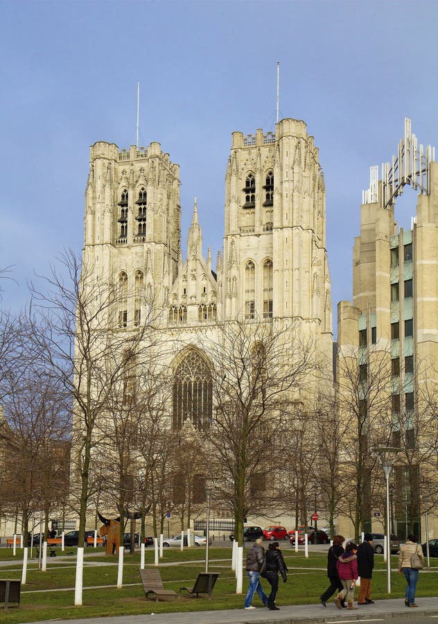 Cattedrale Di Bruxelles Belgio Bruxelles Immagine Stock Editoriale Immagine Di Cattedrale Limite