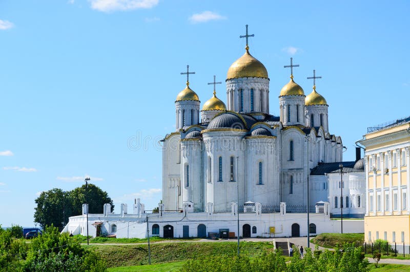 Cattedrale di presupposto, Vladimir, anello dorato della Russia immagini stock libere da diritti Cattedrale di presupposto, Vladimir, anello dorato della Russia immagini stock libere da diritti