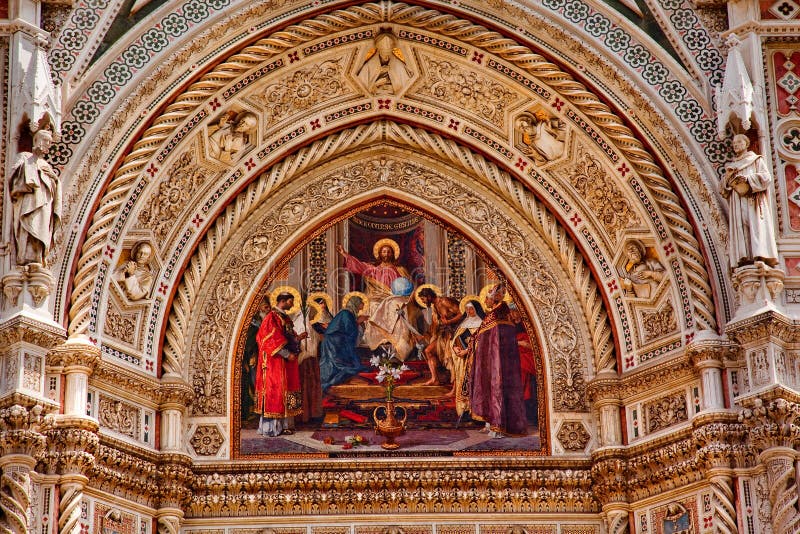 Cattedrale Firenze Italia del Duomo del mosaico del Jesus fotografia stock Cattedrale Firenze Italia del Duomo del mosaico del Jesus fotografia stock