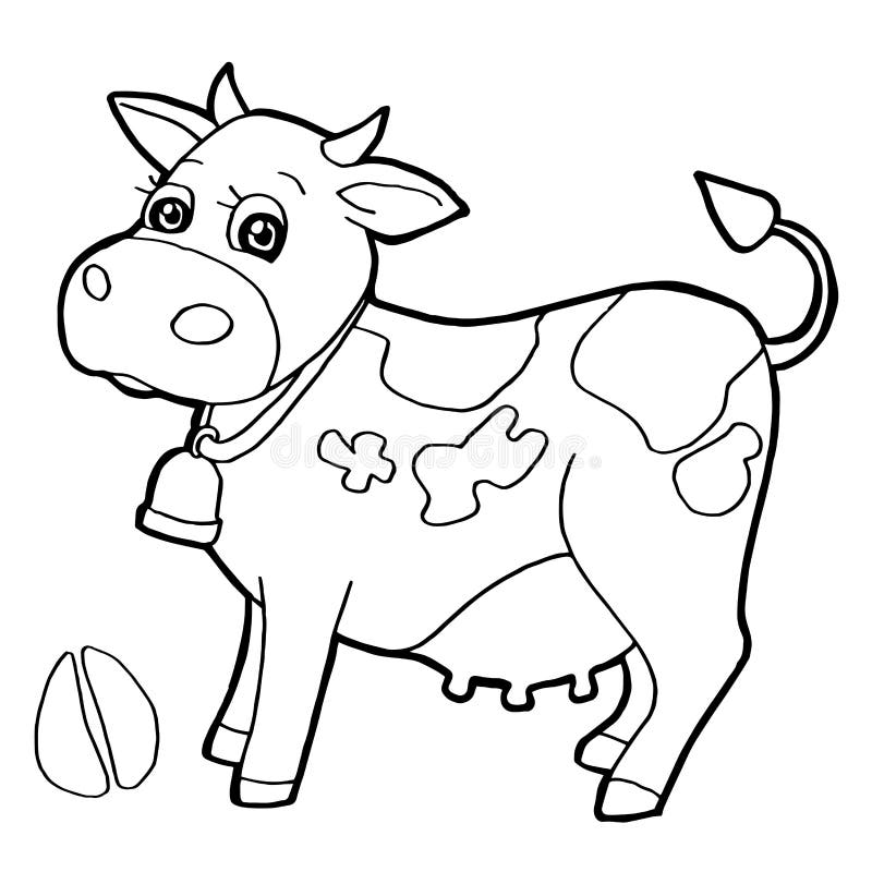 Cattle with Paw Print Coloring Pages Vector Stock Vector - Illustration ...