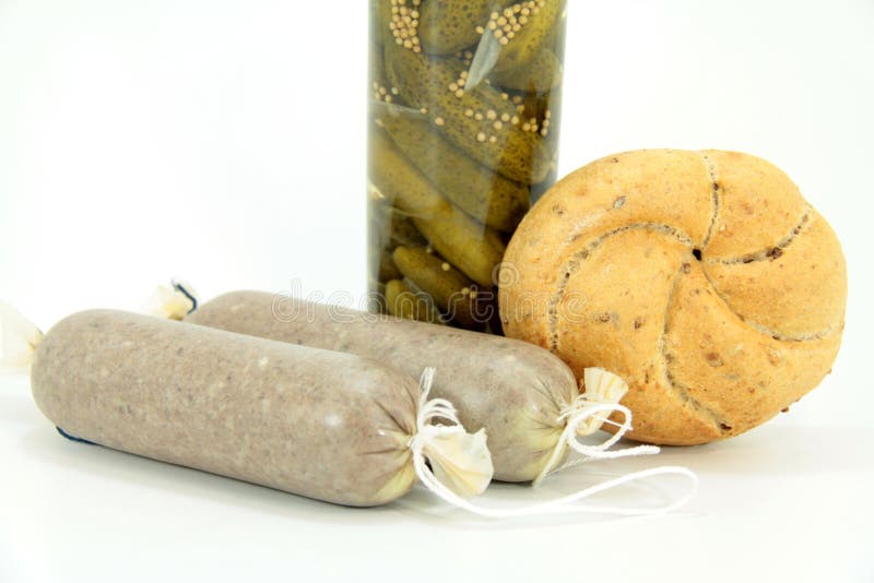 Cattle sausages stock image. Image of cucumbers, rubber 35256121