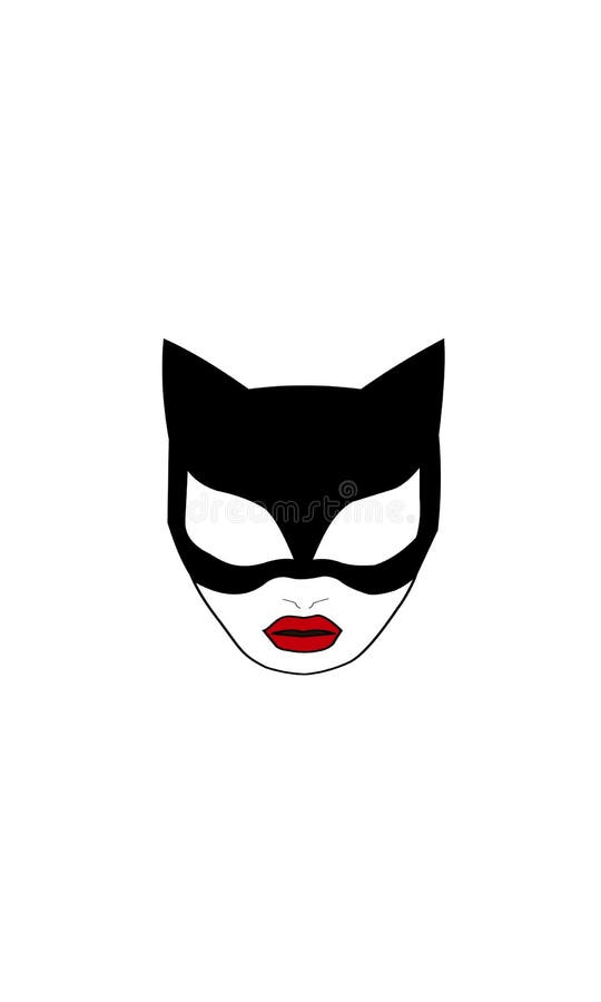 Download Catwoman Superhero. Cat Woman Mask. Vector Silhouette Of ...