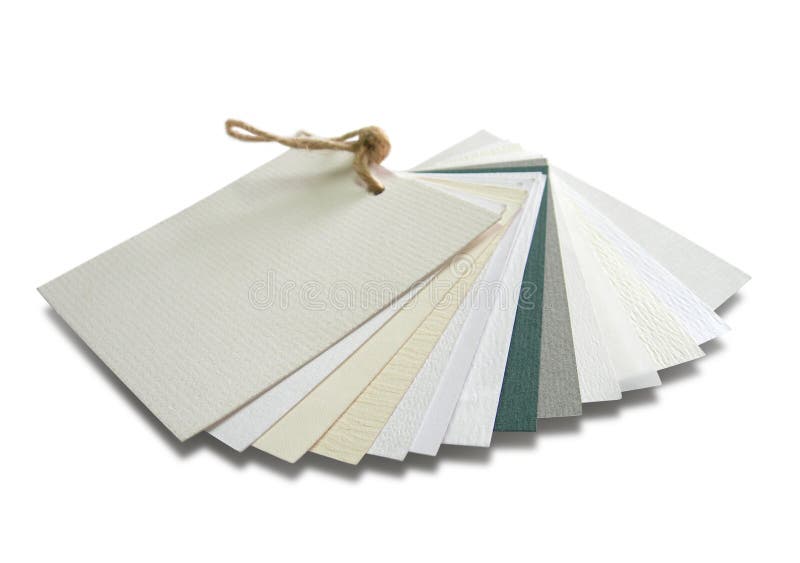 Amostras de papel com várias texturas fotos de stock royalty free