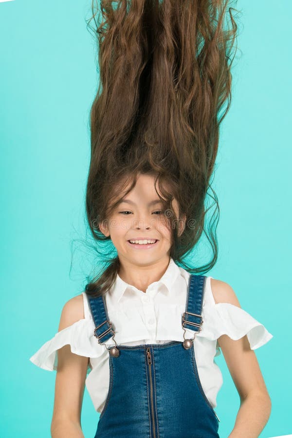 Caucasian Baby Girl with Wind in Brunette Hair Stock Image - Image of ...