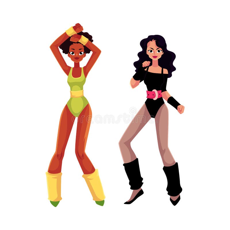 Black, African Girl, Woman in 80s Style Outfit, Aerobics Workout Stock  Vector - Illustration of full, length: 92104829