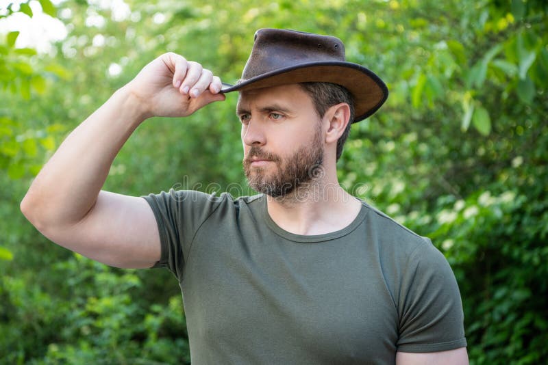 Caucasian Cowboy Wearing Hat. Caucasian Cowboy in Hat Stock Image Image of handsome, adult