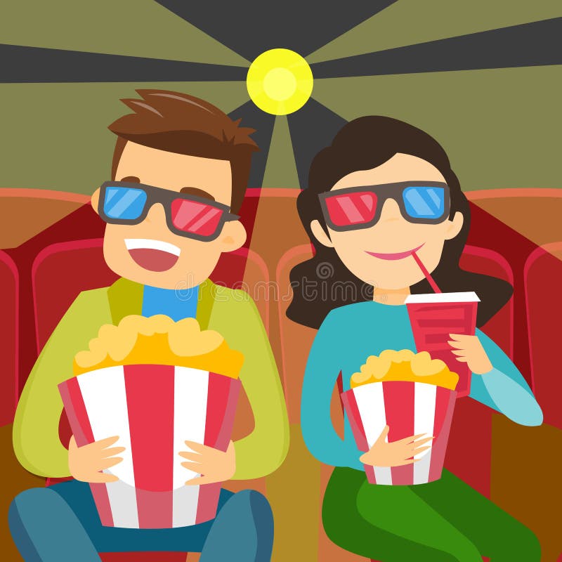 Caucasian Friends in 3d Glasses Watching Movie. Stock Vector - Illustration of film, person: 113609604 Caucasian Friends in 3d Glasses Watching Movie. Stock Vector - Illustration of film, person: 113609604