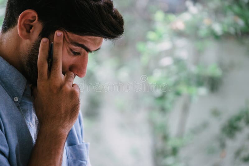 Caucasian man thinking about his work royalty free stock photos Caucasian man thinking about his work royalty free stock photos
