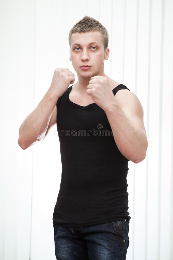 Caucasian Male Torso And Arms On Jeans Stock Photo - Image of adult ...
