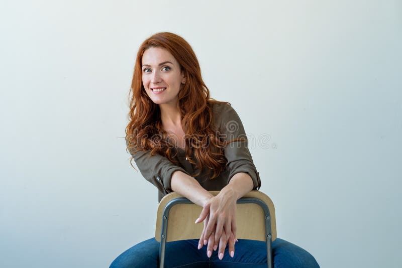 Caucasian Woman Model With Ginger Hair Posing Indoors Stock Image Image Of Model Face 98746423