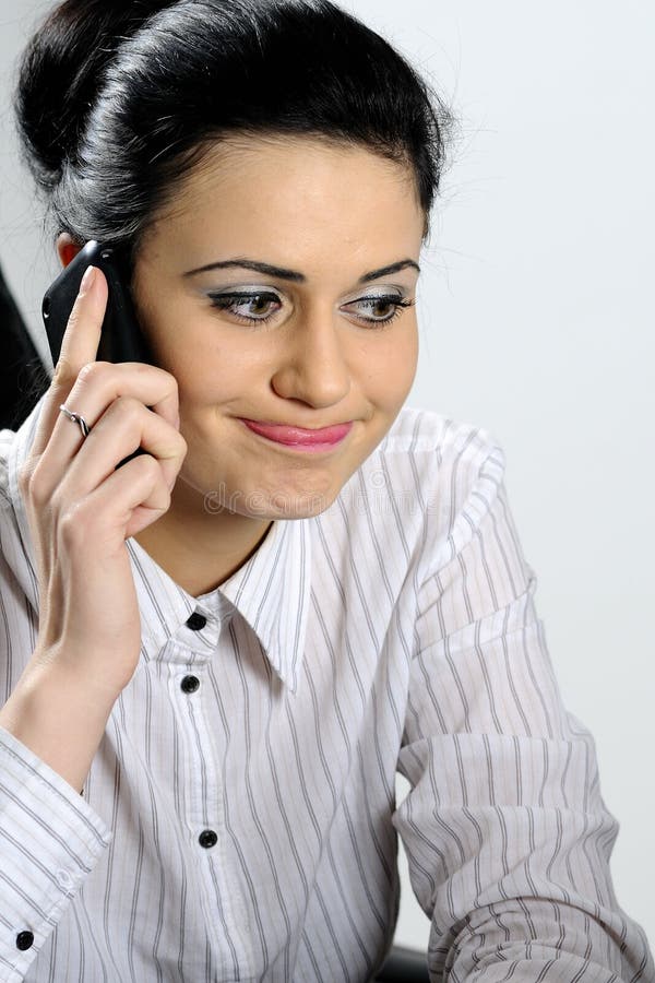 Caucasian woman working stock photo