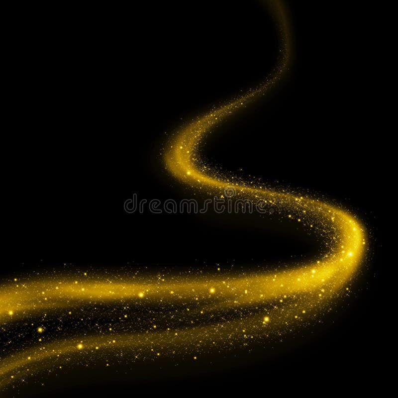Cauda ondulada de brilho do fumo do ouro foto de stock royalty free Cauda ondulada de brilho do fumo do ouro foto de stock royalty free