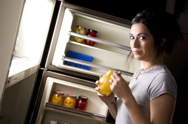 Woman Caught Snacking on Fruit Late Night