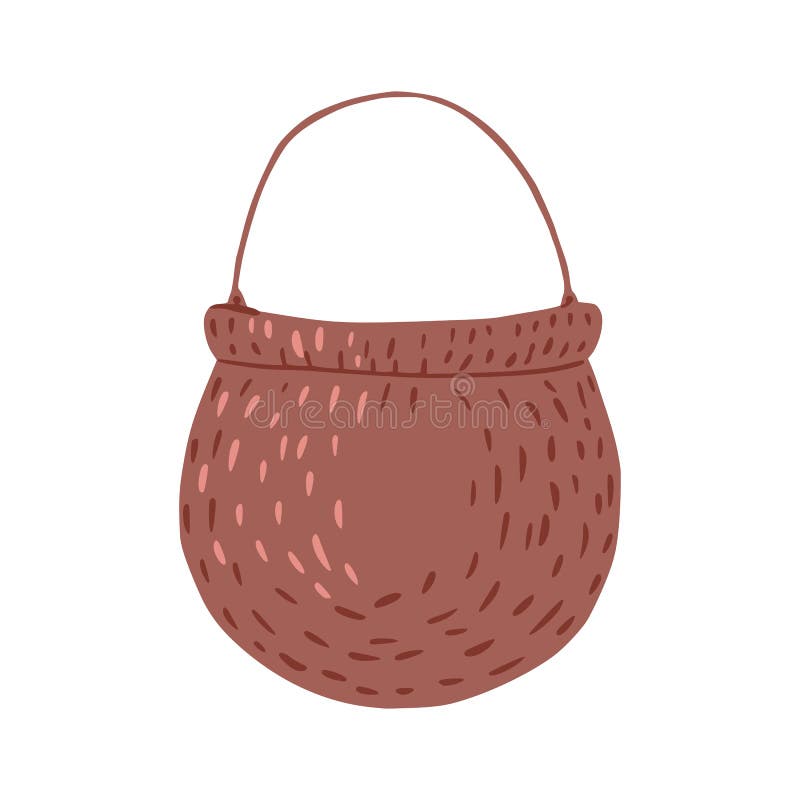 Cauldron isolated on white background. Halloween element hand drawn royalty free illustration