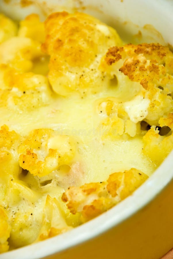 Cauliflower Au Gratin Casserole with Cheese Crus Stock Photo Image of