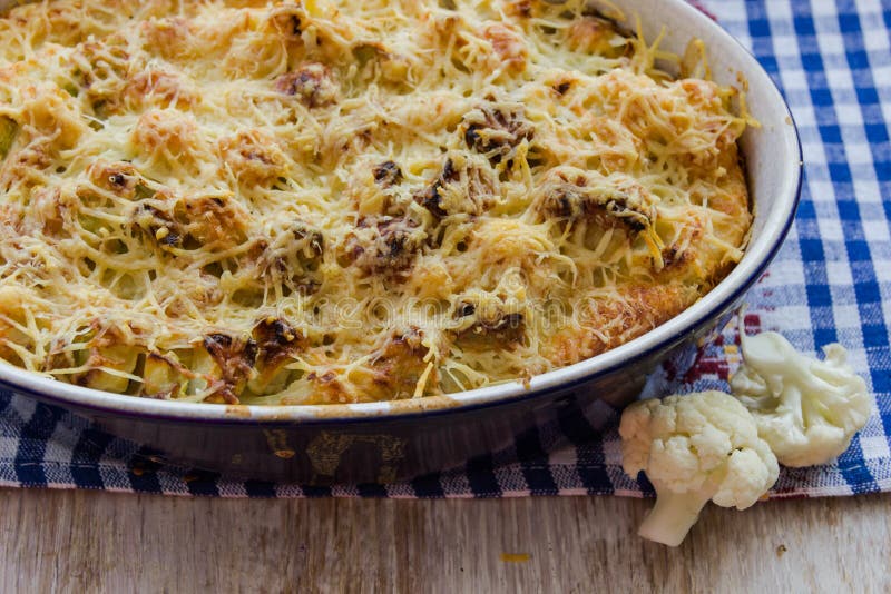 Cauliflower Baked with Egg and Cheese Stock Image Image of breakfast