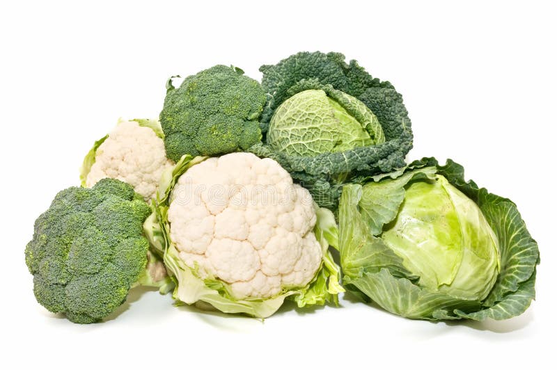 Cauliflower, Cabbage and Broccoli Stock Photo - Image of business, natural:  15400678