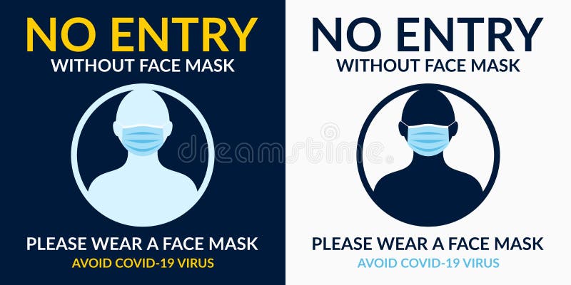 NO ENTRY WITHOUT FACE MASKS Sticker