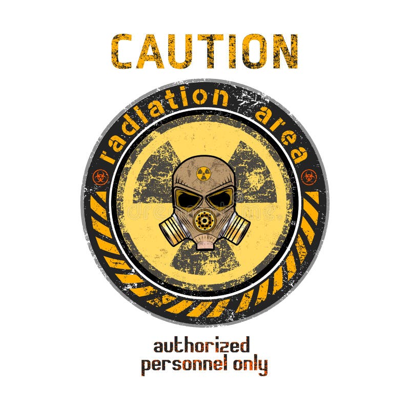 Caution radiation area authorized personnel only royalty free illustration