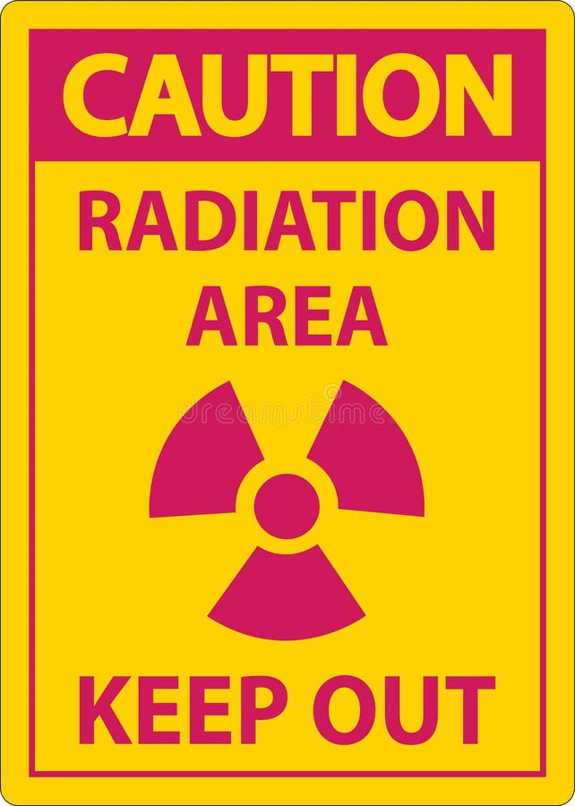 Caution Radiation Area Keep Out Sign On White Background stock illustration