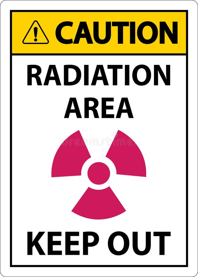 Caution Radiation Area Keep Out Sign On White Background royalty free illustration