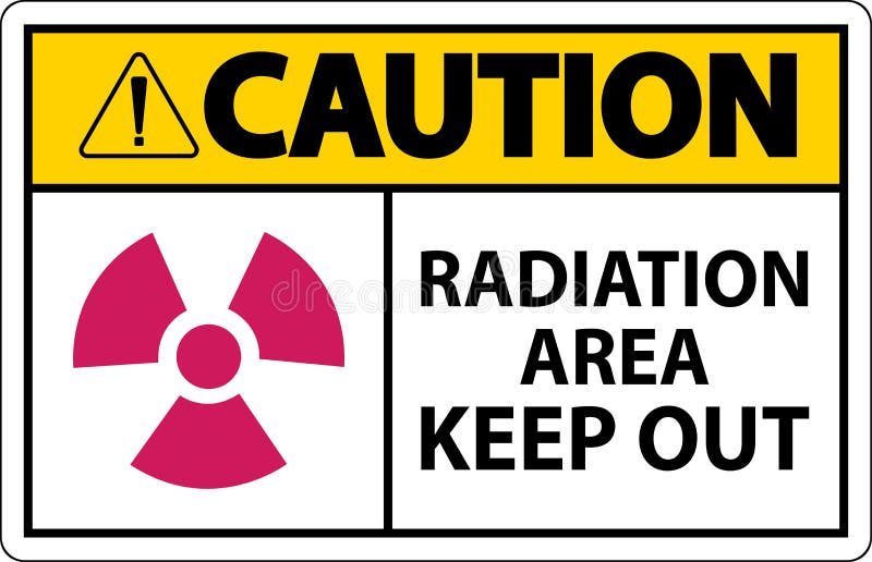 Caution Radiation Area Keep Out Sign On White Background royalty free illustration