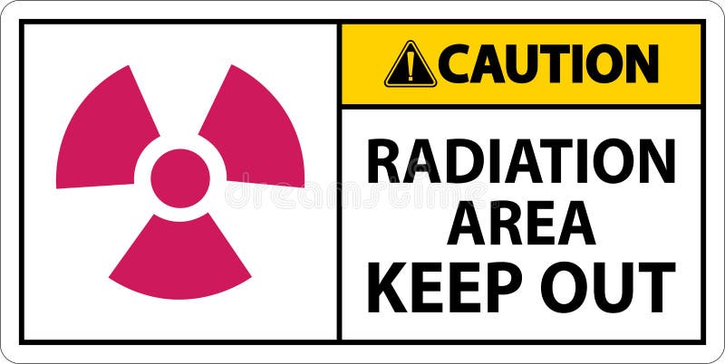 Caution Radiation Area Keep Out Sign On White Background stock illustration
