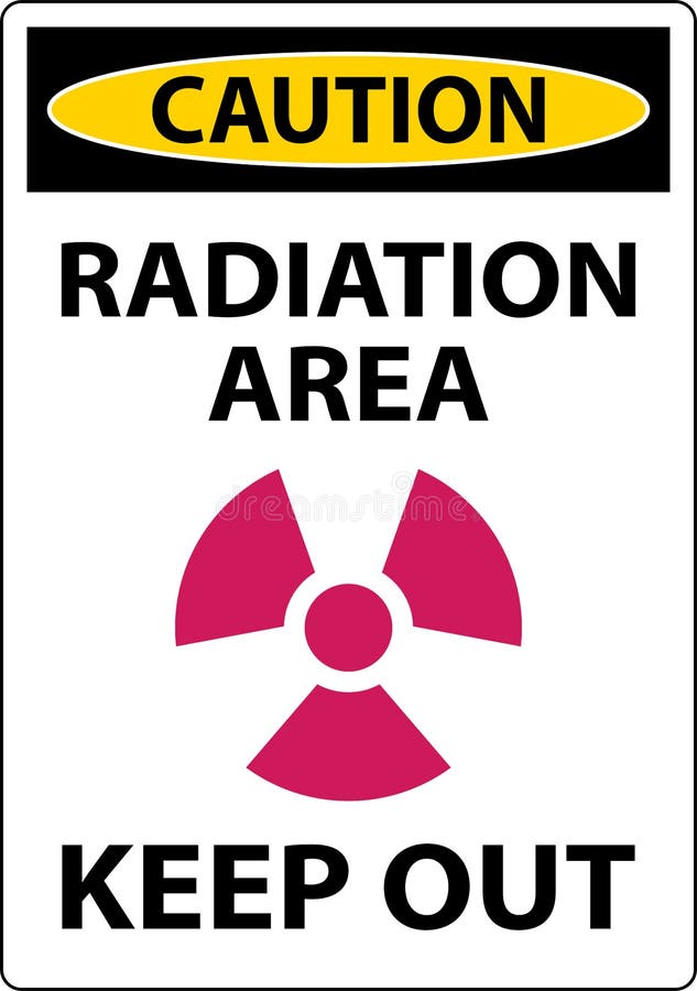 Caution Radiation Area Keep Out Sign On White Background royalty free illustration