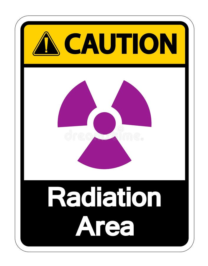 Caution Radiation Area Symbol Sign on white background vector illustration