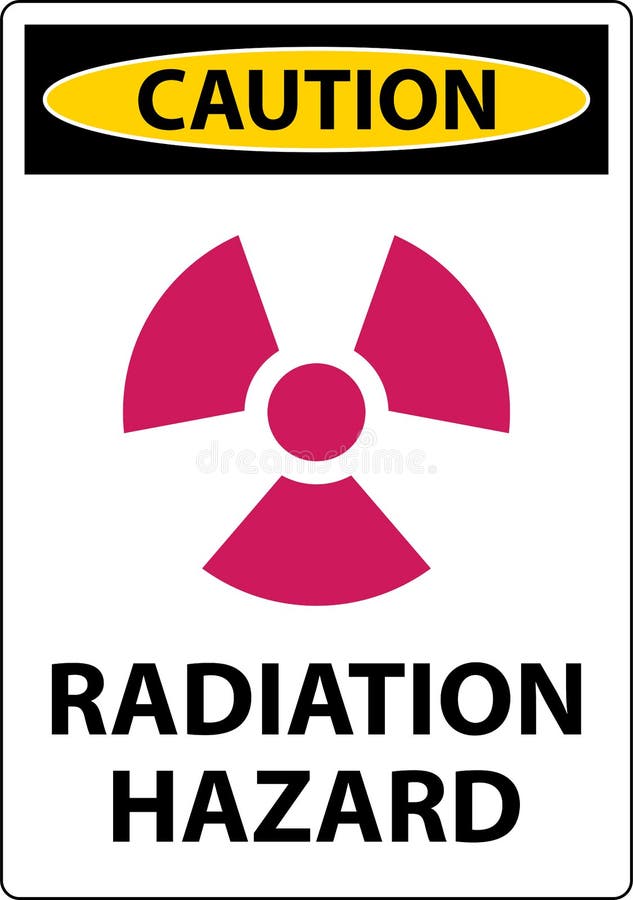 Caution Radiation Hazard Sign On White Background royalty free illustration