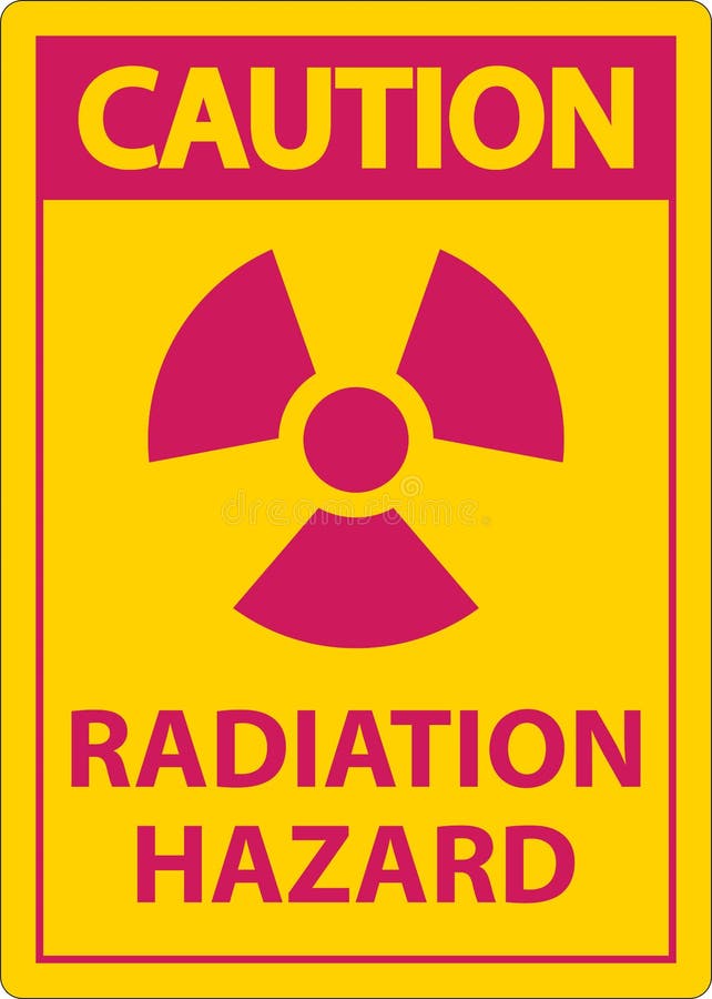 Caution Radiation Hazard Sign On White Background royalty free illustration
